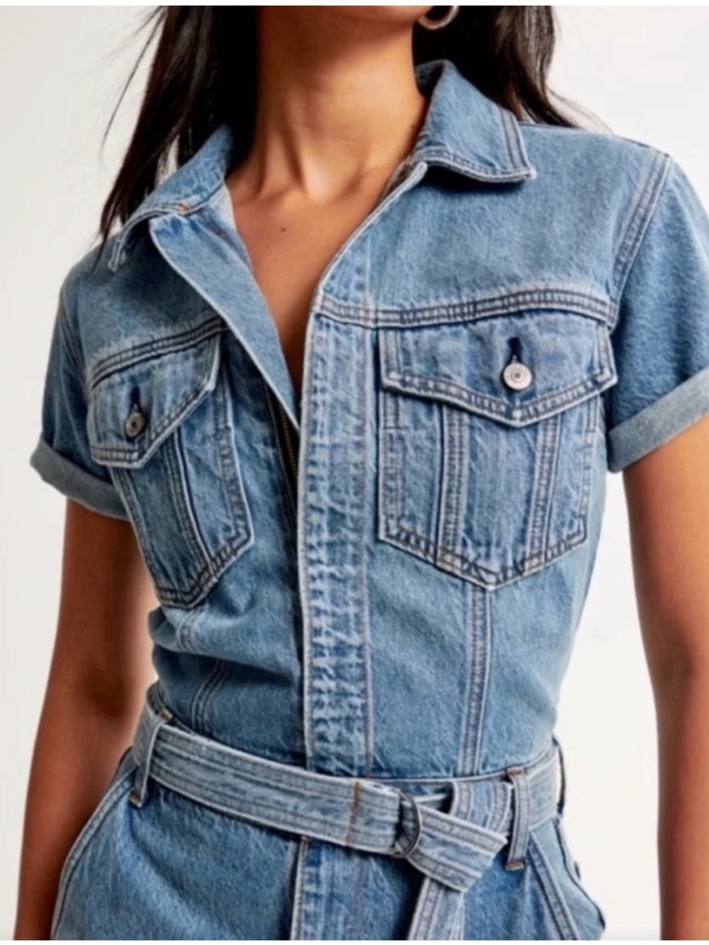 Abercrombie & Fitch Relaxed fit 90's Denim Jumpsuit - Picture 8 of 8